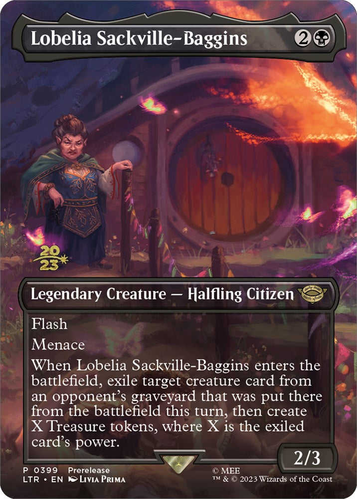 Lobelia Sackville-Baggins (399) [The Lord of the Rings: Tales of Middle-Earth Prerelease Promos] MTG Single Magic: The Gathering    | Red Claw Gaming