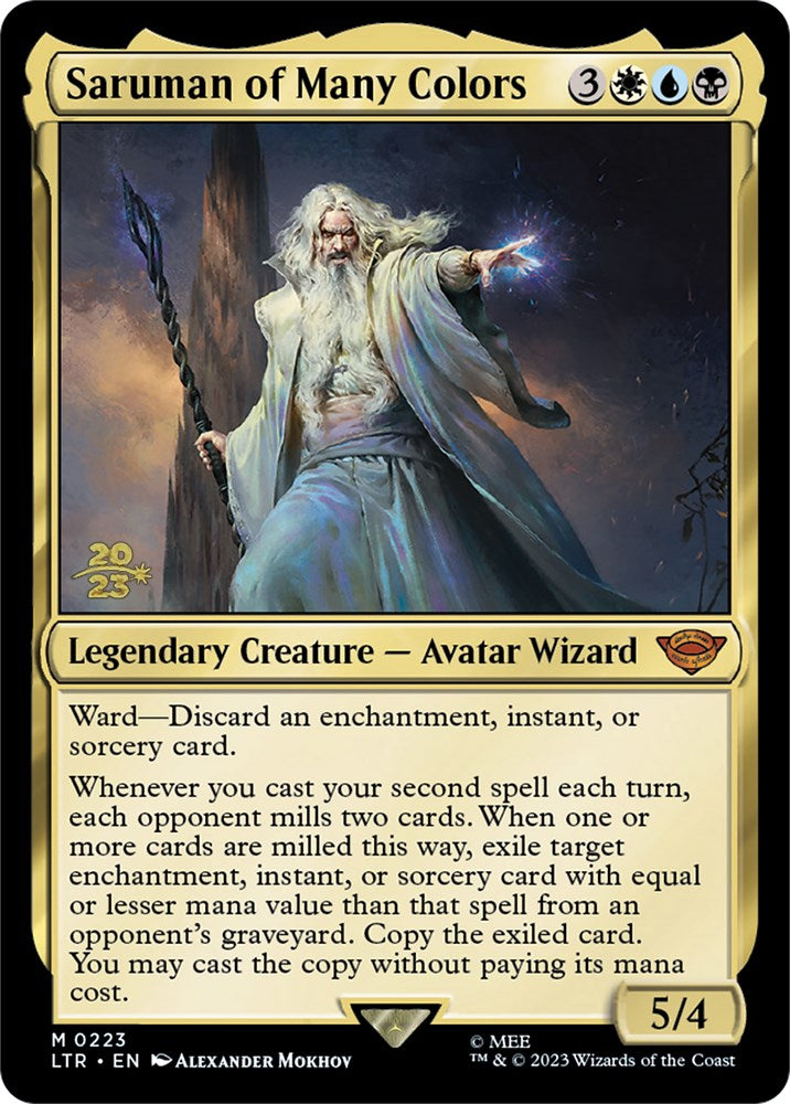 Saruman of Many Colors [The Lord of the Rings: Tales of Middle-Earth Prerelease Promos] MTG Single Magic: The Gathering    | Red Claw Gaming