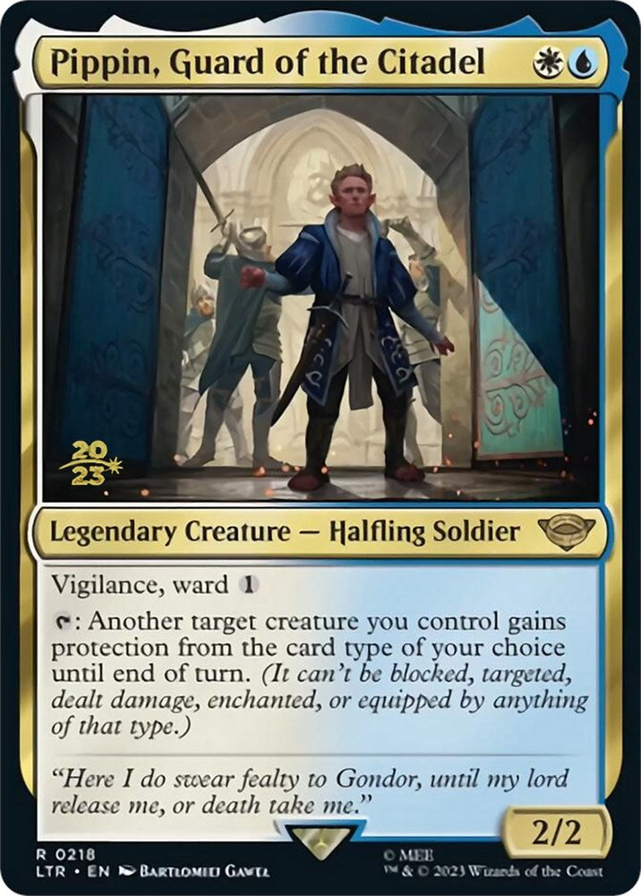 Pippin, Guard of the Citadel [The Lord of the Rings: Tales of Middle-Earth Prerelease Promos] MTG Single Magic: The Gathering    | Red Claw Gaming