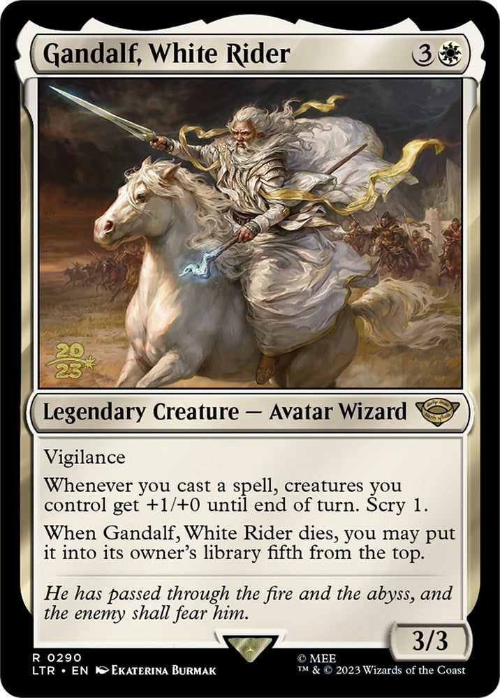 Gandalf, White Rider [The Lord of the Rings: Tales of Middle-Earth Prerelease Promos] MTG Single Magic: The Gathering    | Red Claw Gaming