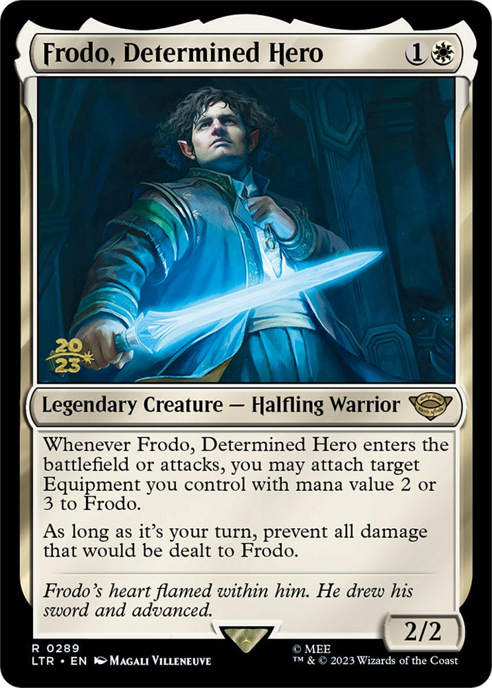 Frodo, Determined Hero [The Lord of the Rings: Tales of Middle-Earth Prerelease Promos] MTG Single Magic: The Gathering    | Red Claw Gaming