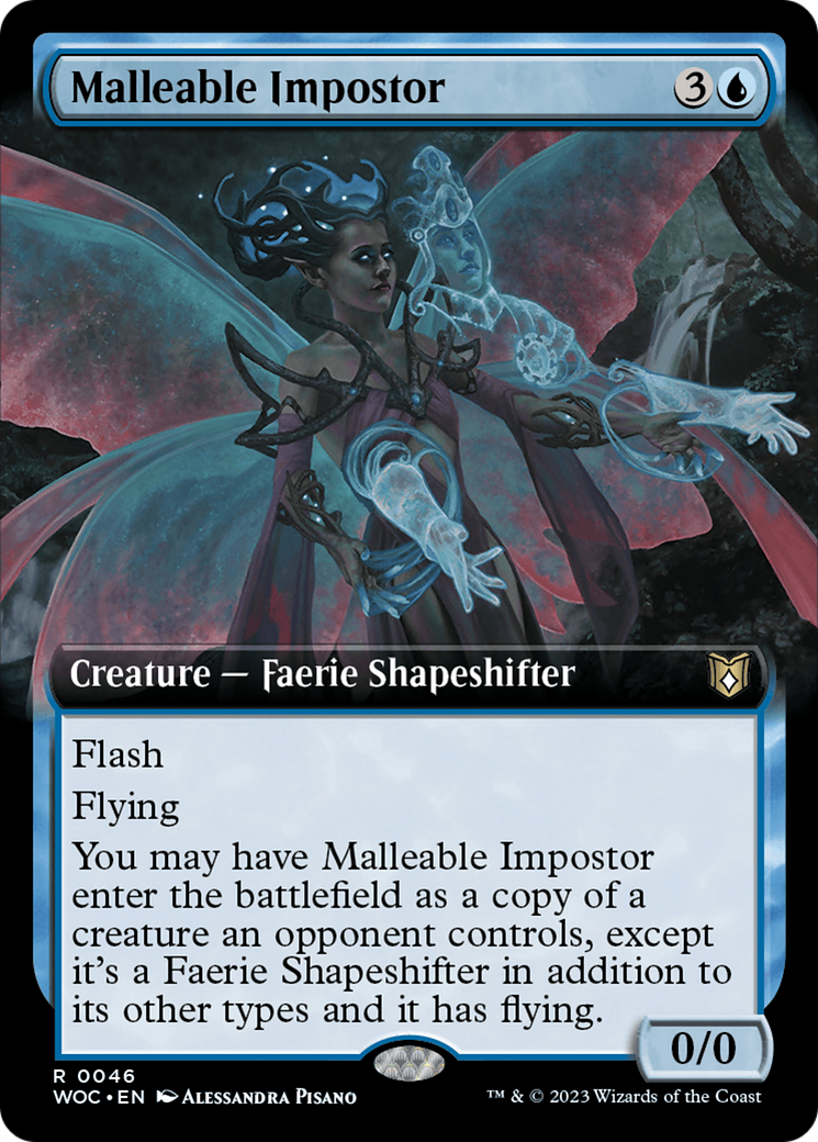 Malleable Impostor (Extended Art) [Wilds of Eldraine Commander] MTG Single Magic: The Gathering    | Red Claw Gaming