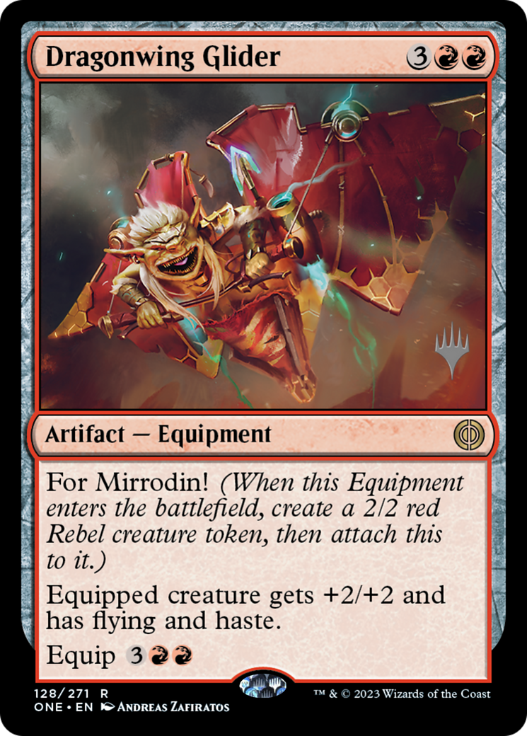 Dragonwing Glider (Promo Pack) [Phyrexia: All Will Be One Promos] MTG Single Magic: The Gathering    | Red Claw Gaming