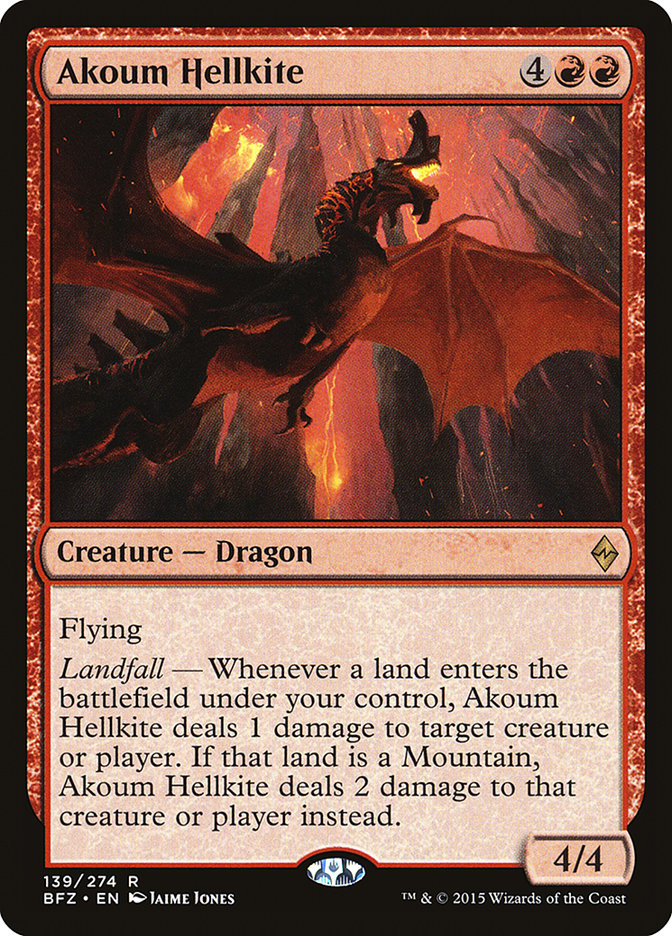 Akoum Hellkite [Battle for Zendikar] MTG Single Magic: The Gathering    | Red Claw Gaming