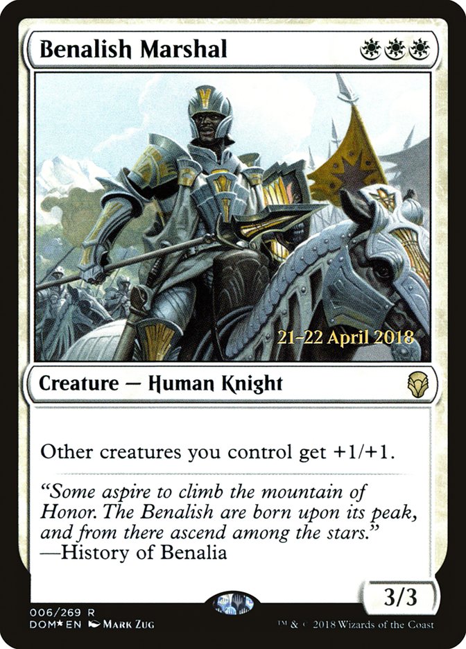 Benalish Marshal [Dominaria Prerelease Promos] MTG Single Magic: The Gathering    | Red Claw Gaming