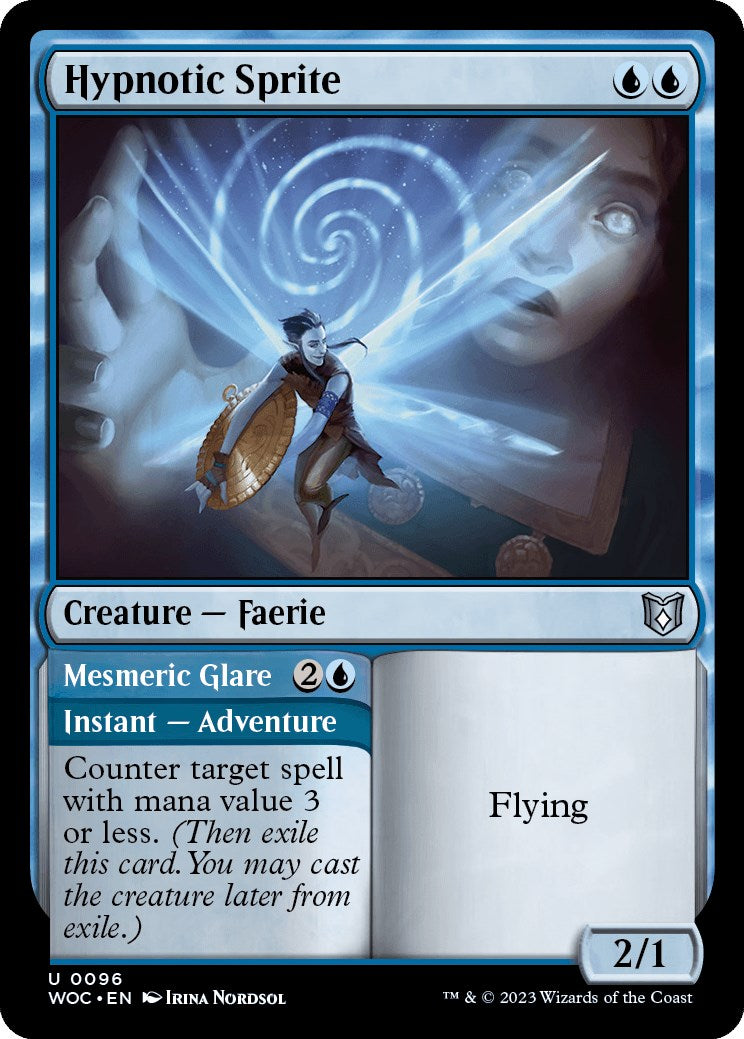 Hypnotic Sprite // Mesmeric Glare [Wilds of Eldraine Commander] MTG Single Magic: The Gathering    | Red Claw Gaming