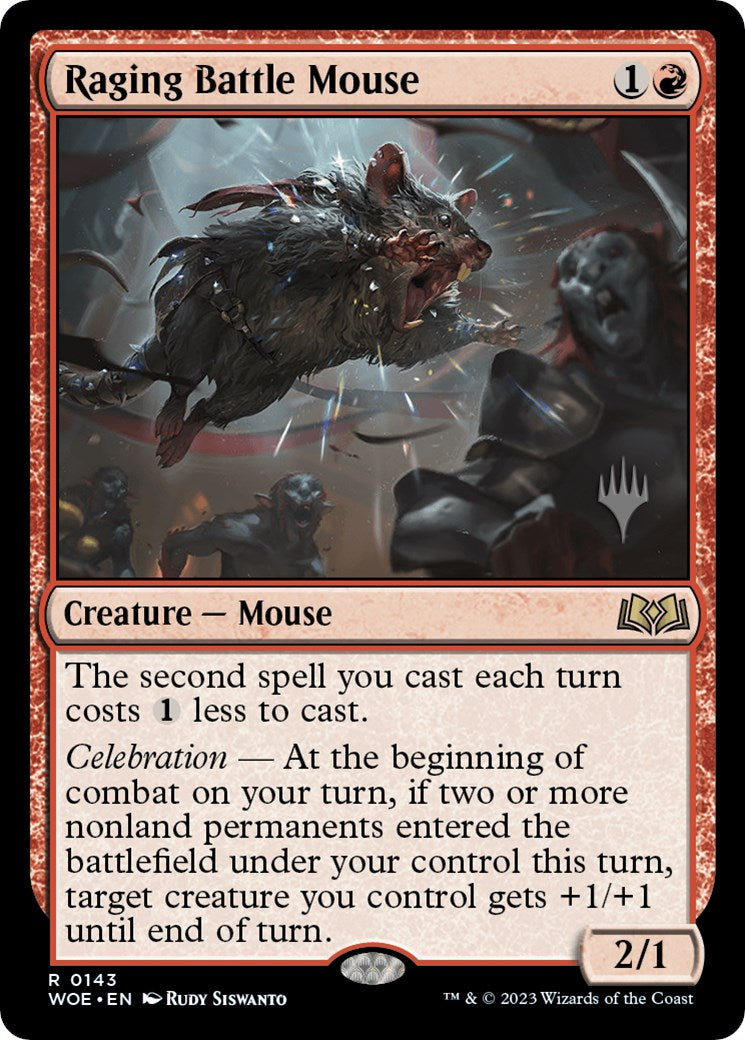 Raging Battle Mouse (Promo Pack) [Wilds of Eldraine Promos] MTG Single Magic: The Gathering    | Red Claw Gaming