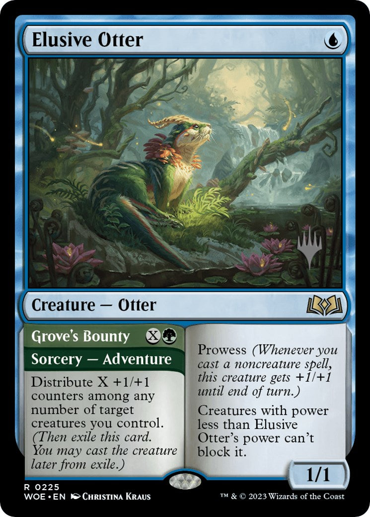 Elusive Otter // Grove's Bounty (Promo Pack) [Wilds of Eldraine Promos] MTG Single Magic: The Gathering    | Red Claw Gaming