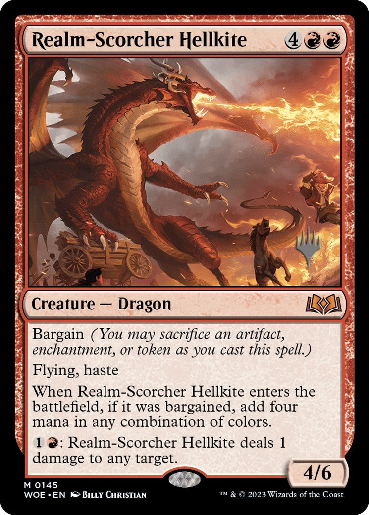 Realm-Scorcher Hellkite (Promo Pack) [Wilds of Eldraine Promos] MTG Single Magic: The Gathering    | Red Claw Gaming