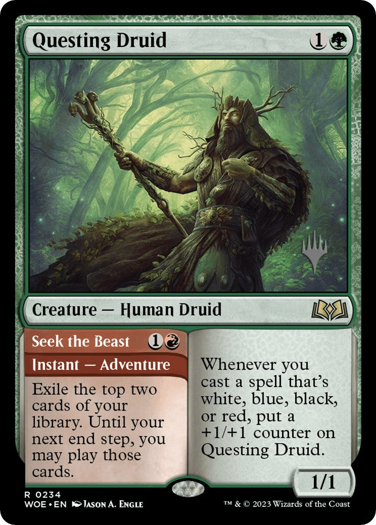 Questing Druid (Promo Pack) [Wilds of Eldraine Promos] MTG Single Magic: The Gathering    | Red Claw Gaming