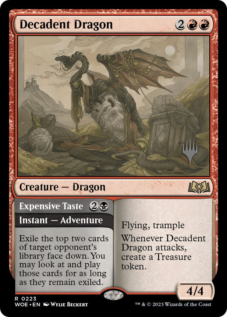 Decadent Dragon // Expensive Taste (Promo Pack) [Wilds of Eldraine Promos] MTG Single Magic: The Gathering    | Red Claw Gaming