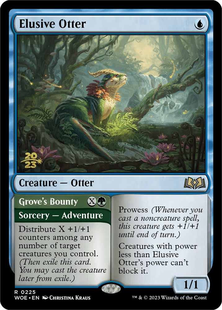 Elusive Otter // Grove's Bounty [Wilds of Eldraine Prerelease Promos] MTG Single Magic: The Gathering    | Red Claw Gaming