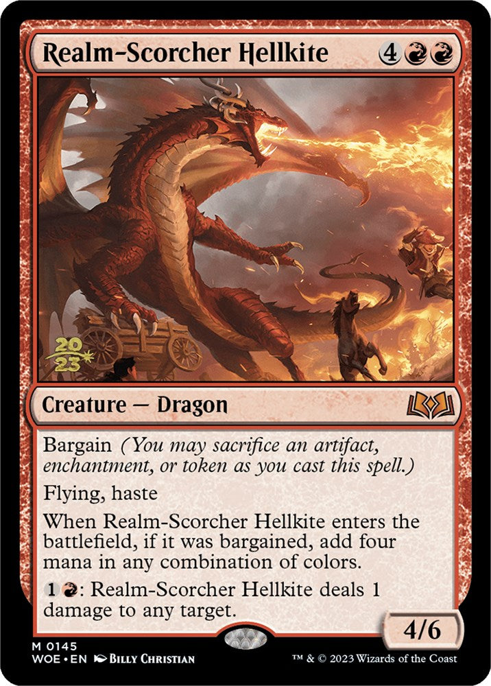 Realm-Scorcher Hellkite [Wilds of Eldraine Prerelease Promos] MTG Single Magic: The Gathering    | Red Claw Gaming