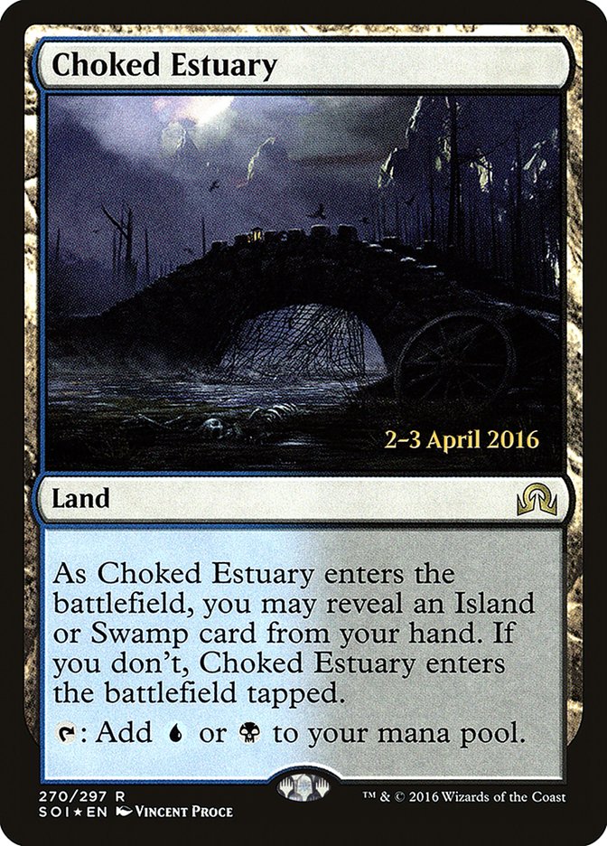 Choked Estuary [Shadows over Innistrad Prerelease Promos] MTG Single Magic: The Gathering    | Red Claw Gaming