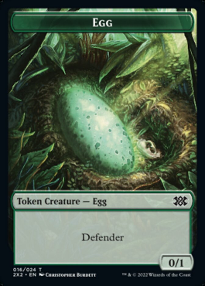 Egg // Knight Double-Sided Token [Double Masters 2022 Tokens] MTG Single Magic: The Gathering    | Red Claw Gaming