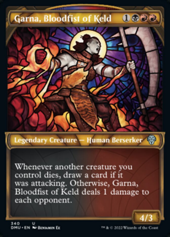 Garna, Bloodfist of Keld (Showcase Textured) [Dominaria United] MTG Single Magic: The Gathering    | Red Claw Gaming