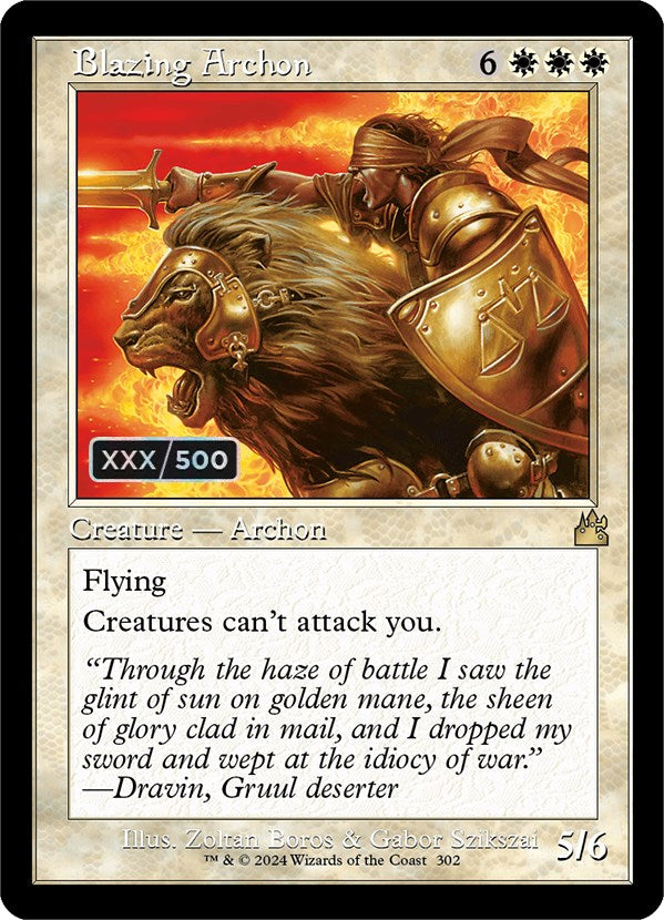 Blazing Archon (Retro) (Serialized) [Ravnica Remastered] MTG Single Magic: The Gathering    | Red Claw Gaming