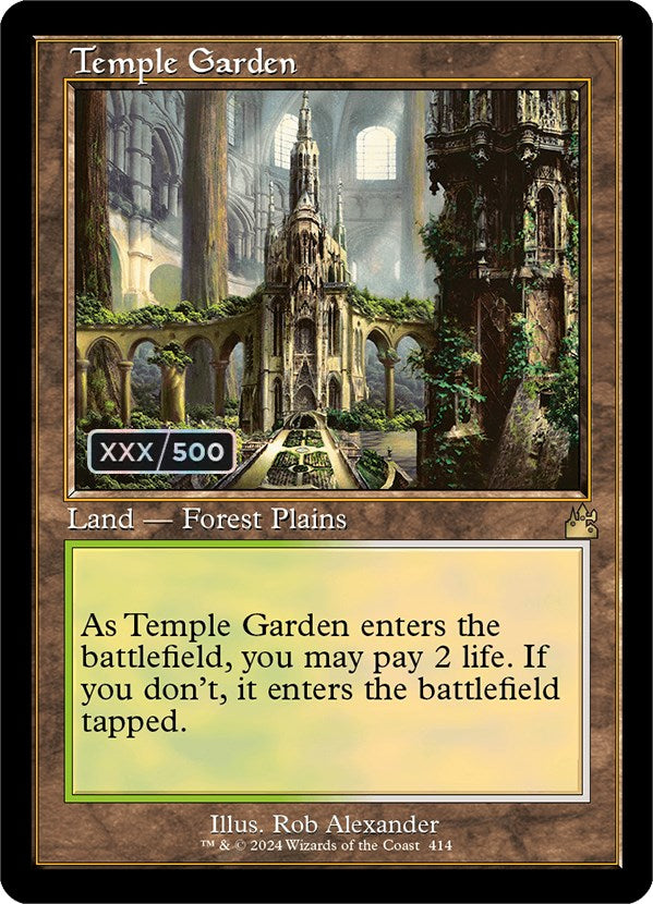 Temple Garden (Retro) (Serialized) [Ravnica Remastered] MTG Single Magic: The Gathering    | Red Claw Gaming