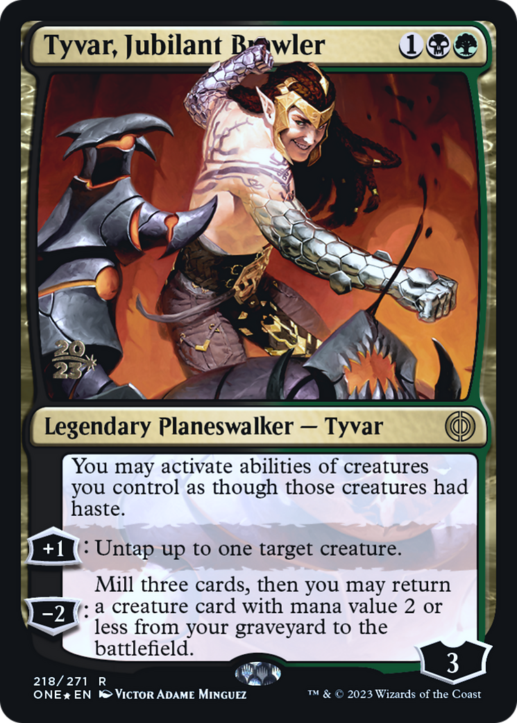 Tyvar, Jubilant Brawler [Phyrexia: All Will Be One Prerelease Promos] MTG Single Magic: The Gathering    | Red Claw Gaming