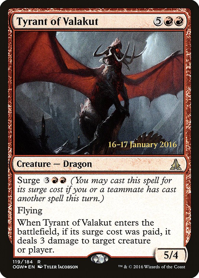 Tyrant of Valakut [Oath of the Gatewatch Prerelease Promos] MTG Single Magic: The Gathering    | Red Claw Gaming