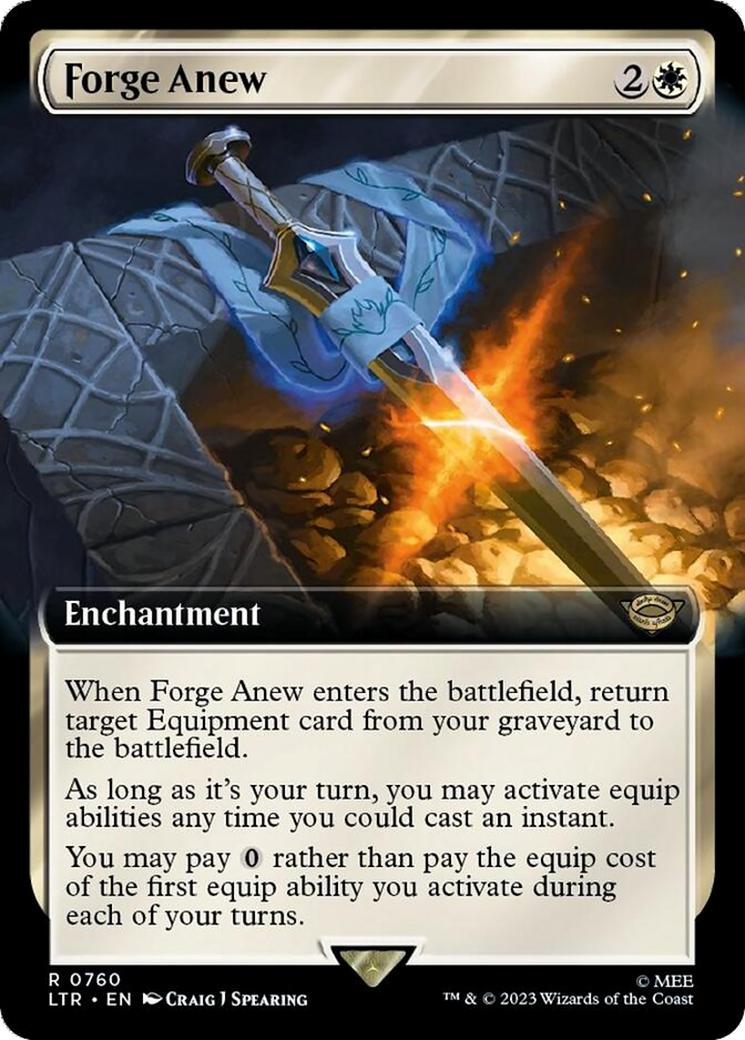 Forge Anew (Extended Art) (Surge Foil) [The Lord of the Rings: Tales of Middle-Earth] MTG Single Magic: The Gathering    | Red Claw Gaming