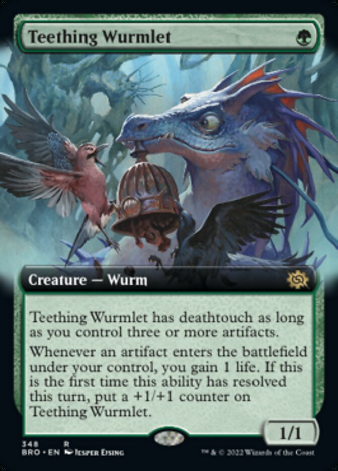 Teething Wurmlet (Extended Art) [The Brothers' War] MTG Single Magic: The Gathering    | Red Claw Gaming