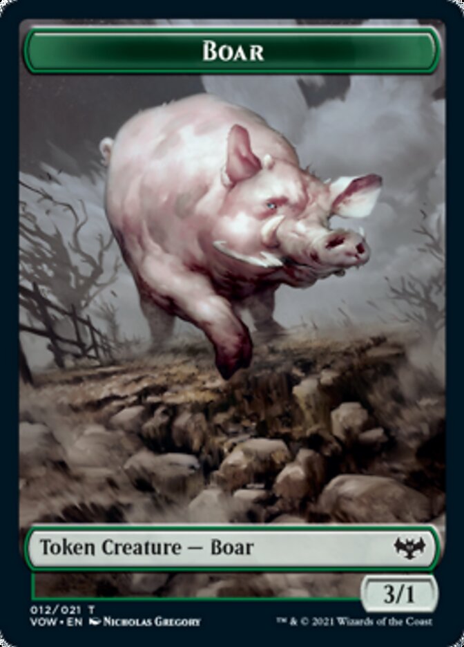 Boar Token [Innistrad: Crimson Vow Tokens] MTG Single Magic: The Gathering    | Red Claw Gaming