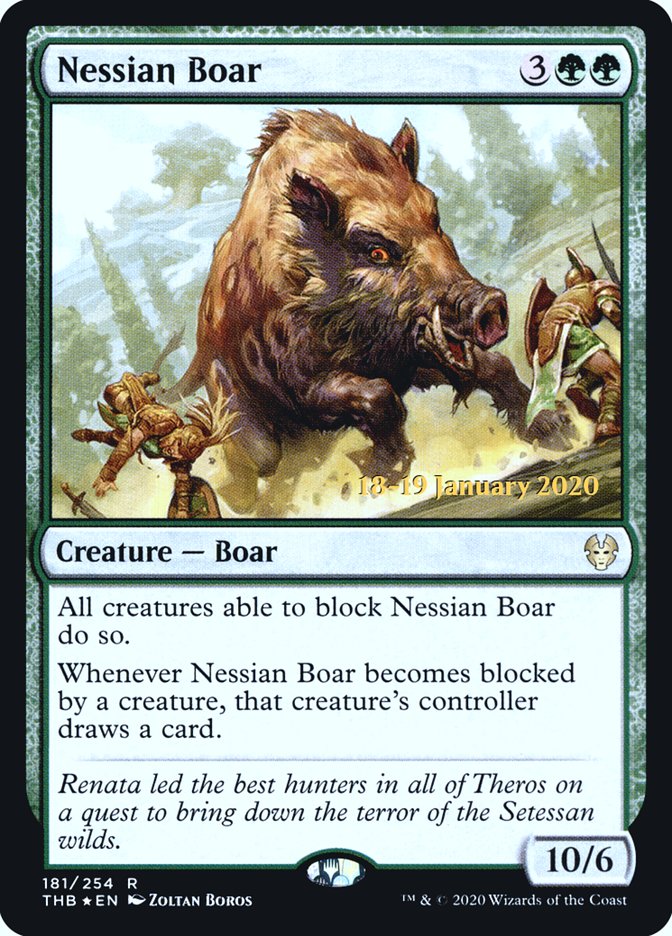 Nessian Boar [Theros Beyond Death Prerelease Promos] MTG Single Magic: The Gathering    | Red Claw Gaming