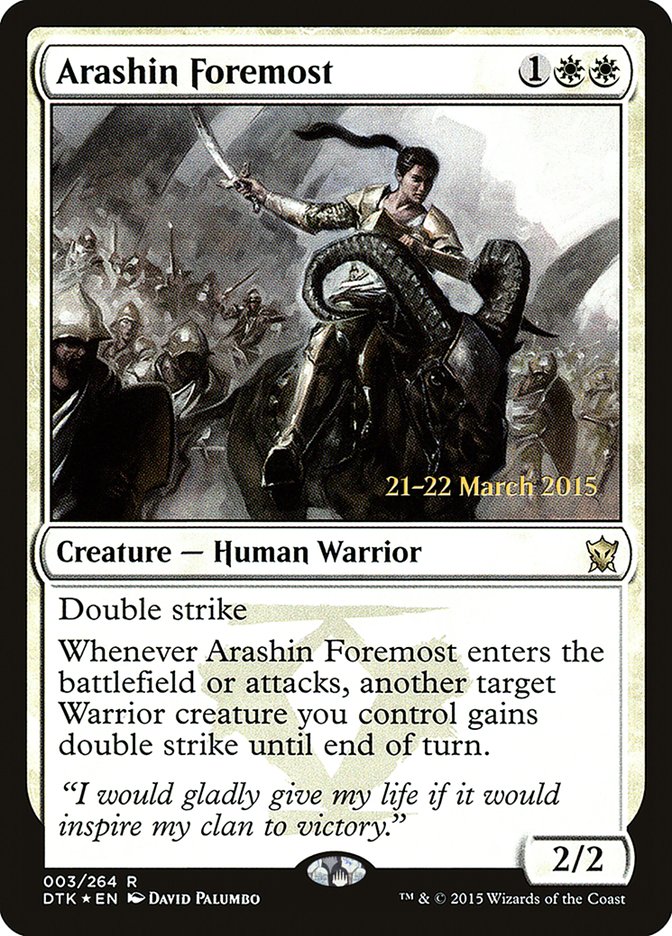 Arashin Foremost [Dragons of Tarkir Prerelease Promos] MTG Single Magic: The Gathering    | Red Claw Gaming