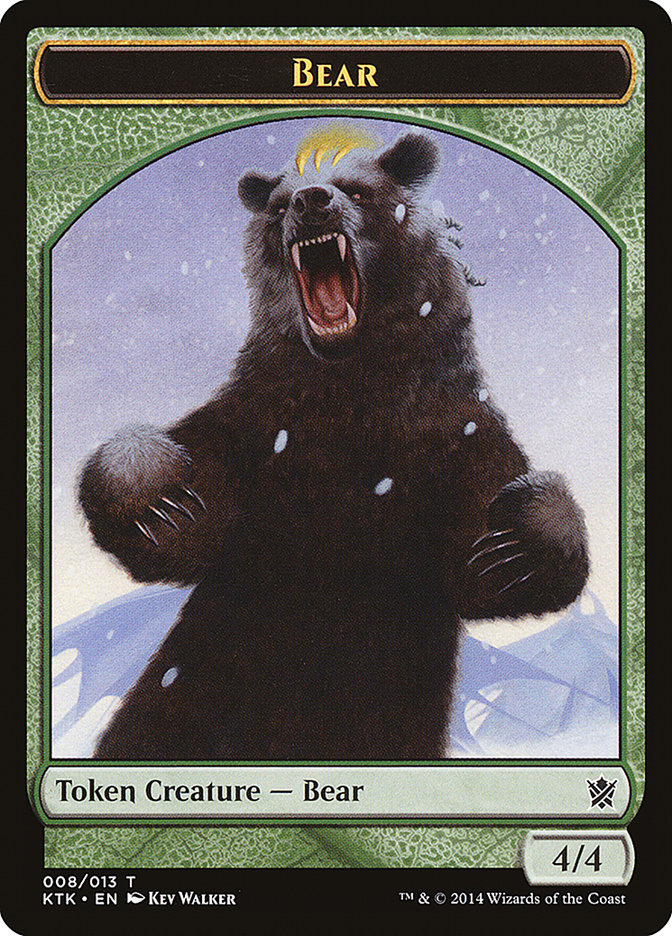 Bear Token [Khans of Tarkir Tokens] MTG Single Magic: The Gathering    | Red Claw Gaming