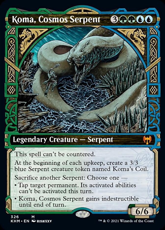 Koma, Cosmos Serpent (Showcase) [Kaldheim] MTG Single Magic: The Gathering    | Red Claw Gaming