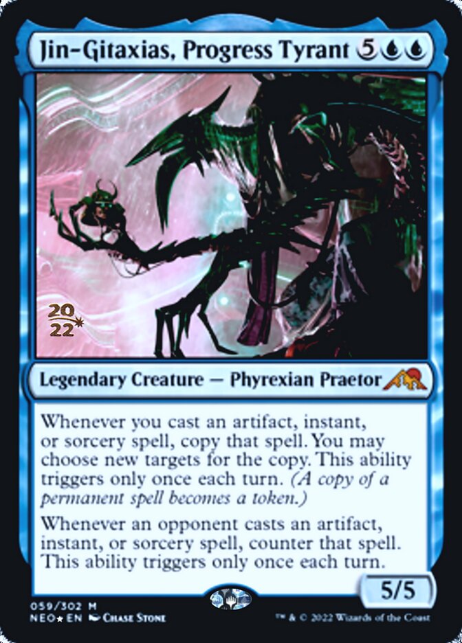 Jin-Gitaxias, Progress Tyrant [Kamigawa: Neon Dynasty Prerelease Promos] MTG Single Magic: The Gathering    | Red Claw Gaming