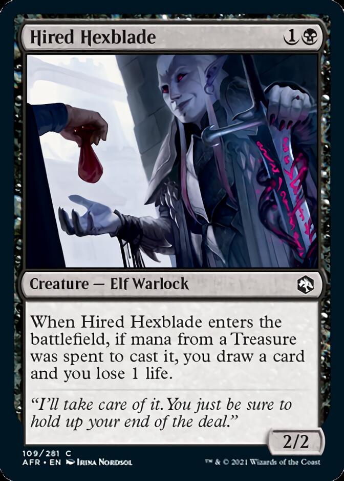 Hired Hexblade [Dungeons & Dragons: Adventures in the Forgotten Realms] MTG Single Magic: The Gathering    | Red Claw Gaming