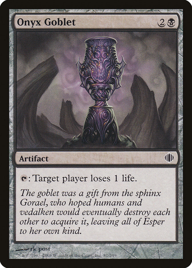 Onyx Goblet [Shards of Alara] MTG Single Magic: The Gathering    | Red Claw Gaming