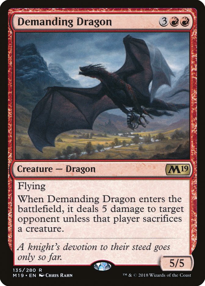 Demanding Dragon [Core Set 2019] MTG Single Magic: The Gathering    | Red Claw Gaming