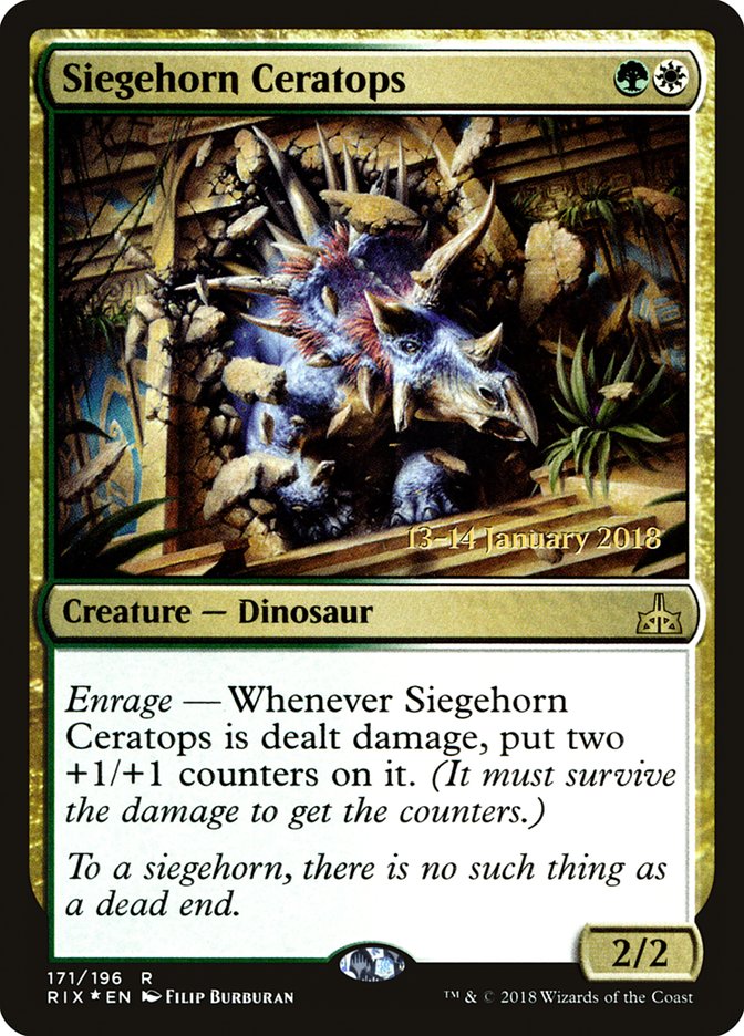 Siegehorn Ceratops [Rivals of Ixalan Prerelease Promos] MTG Single Magic: The Gathering    | Red Claw Gaming