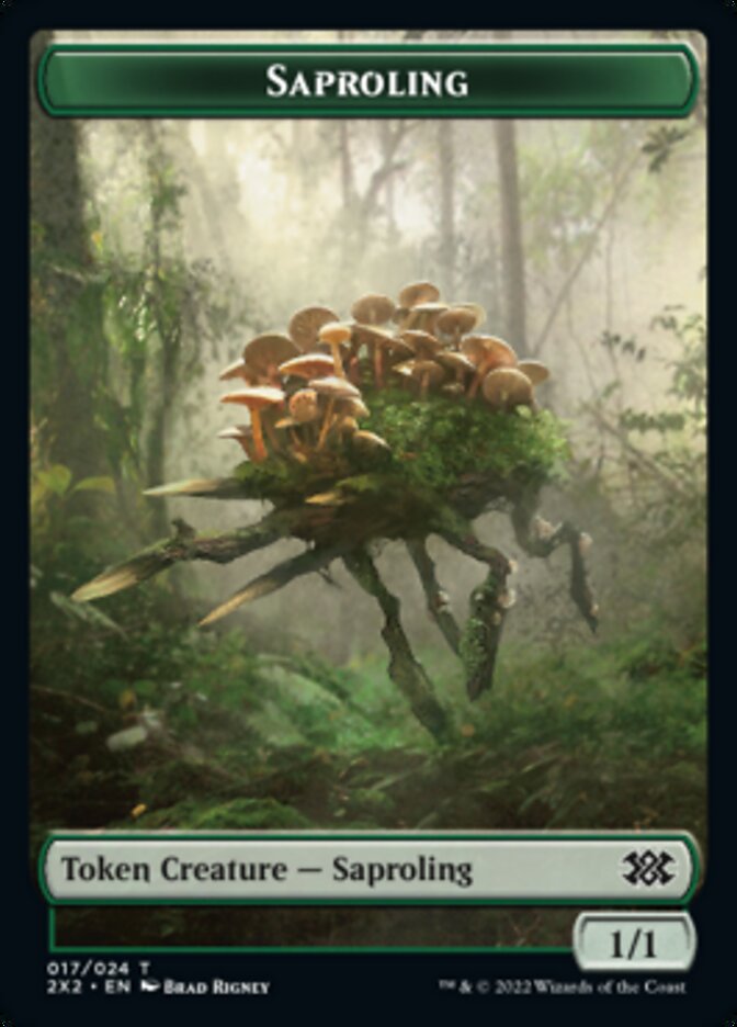 Saproling // Spirit (008) Double-Sided Token [Double Masters 2022 Tokens] MTG Single Magic: The Gathering    | Red Claw Gaming