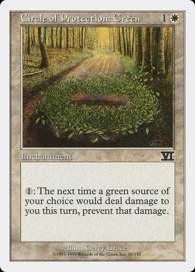 Circle of Protection: Green [Classic Sixth Edition] MTG Single Magic: The Gathering    | Red Claw Gaming