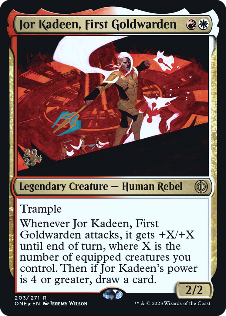 Jor Kadeen, First Goldwarden [Phyrexia: All Will Be One Prerelease Promos] MTG Single Magic: The Gathering    | Red Claw Gaming