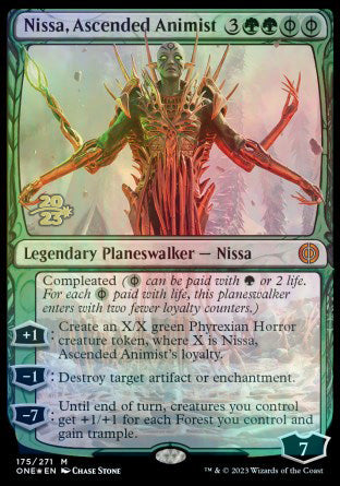 Nissa, Ascended Animist [Phyrexia: All Will Be One Prerelease Promos] MTG Single Magic: The Gathering    | Red Claw Gaming