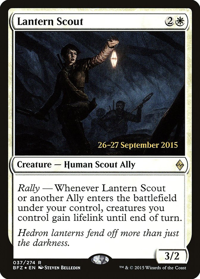 Lantern Scout [Battle for Zendikar Prerelease Promos] MTG Single Magic: The Gathering    | Red Claw Gaming