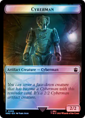 Warrior // Cyberman Double-Sided Token (Surge Foil) [Doctor Who Tokens] MTG Single Magic: The Gathering    | Red Claw Gaming