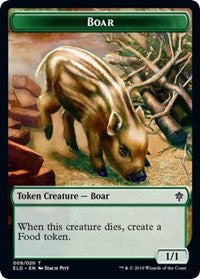 Boar // Food (16) Double-Sided Token [Throne of Eldraine Tokens] MTG Single Magic: The Gathering    | Red Claw Gaming