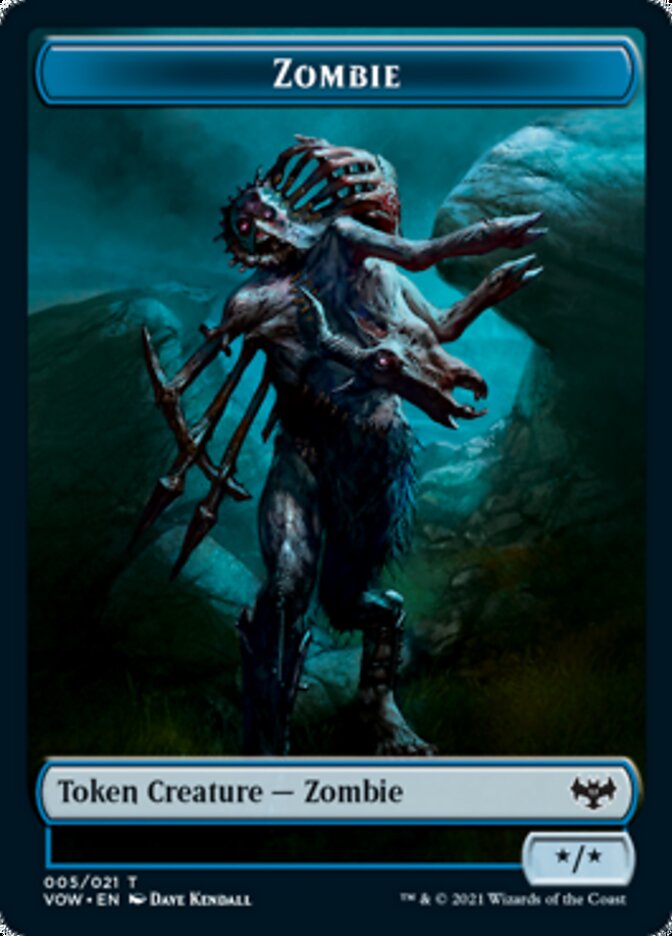 Zombie (008) // Zombie (005) Double-Sided Token [Innistrad: Crimson Vow Tokens] MTG Single Magic: The Gathering    | Red Claw Gaming