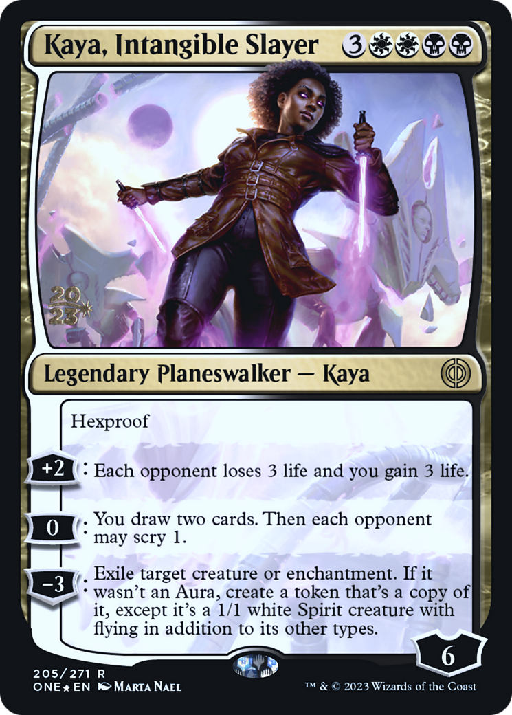 Kaya, Intangible Slayer [Phyrexia: All Will Be One Prerelease Promos] MTG Single Magic: The Gathering    | Red Claw Gaming