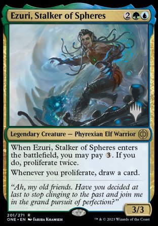 Ezuri, Stalker of Spheres (Promo Pack) [Phyrexia: All Will Be One Promos] MTG Single Magic: The Gathering    | Red Claw Gaming