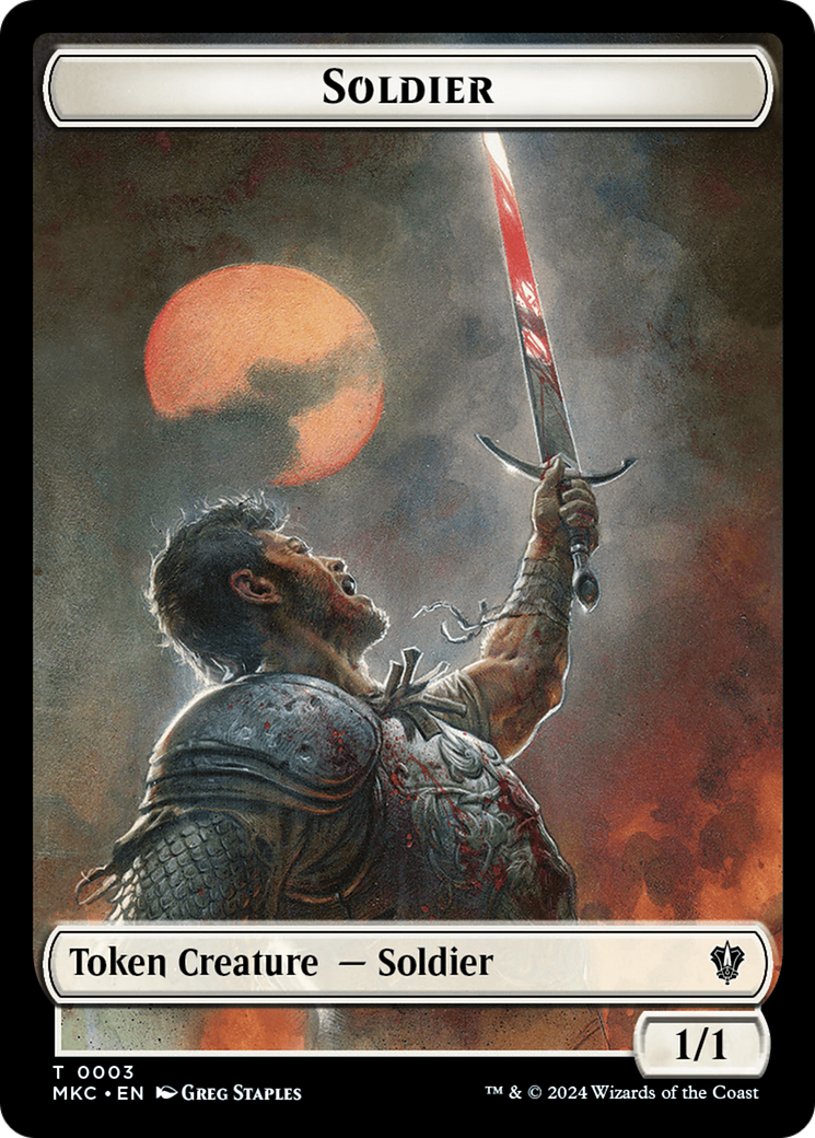 Soldier // Ogre Double-Sided Token [Murders at Karlov Manor Commander Tokens] MTG Single Magic: The Gathering    | Red Claw Gaming