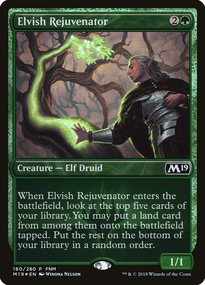 Elvish Rejuvenator (FNM) [Core Set 2019 Promos] MTG Single Magic: The Gathering    | Red Claw Gaming