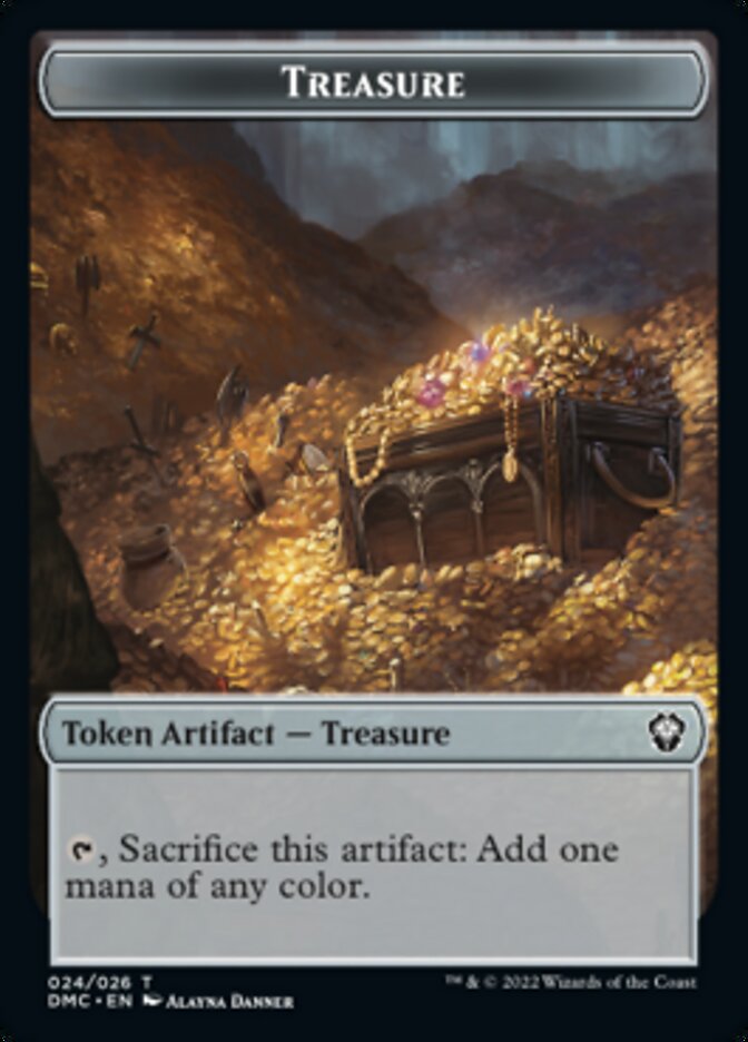 Treasure Token [Dominaria United Commander Tokens] MTG Single Magic: The Gathering    | Red Claw Gaming