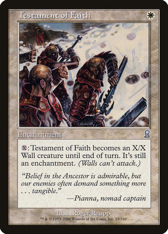 Testament of Faith [Odyssey] MTG Single Magic: The Gathering    | Red Claw Gaming